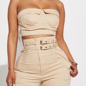 Stylish Tan Strapless Top